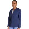 Cherokee Women Zip Scrub Jacket with 2 Pockets and Shirttail Hem Knit Sleeve CK356A(Navy)