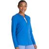 Cherokee Women Zip Scrub Jacket with 2 Pockets and Shirttail Hem Knit Sleeve CK356A(Royal)