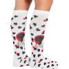 Cherokee Women’s 10-15mmHg Compression Socks – Fun Print Knee Highs with Light Support, Soft Feel – PRINTSUPPORT(All My Heart)