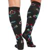 Cherokee Women’s 10-15mmHg Compression Socks – Fun Print Knee Highs with Light Support, Soft Feel – PRINTSUPPORT(Bee Au-some)