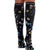 Cherokee Women’s 10-15mmHg Compression Socks – Fun Print Knee Highs with Light Support, Soft Feel – PRINTSUPPORT(Breezy Buds)