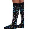 Cherokee Women’s 10-15mmHg Compression Socks – Fun Print Knee Highs with Light Support, Soft Feel – PRINTSUPPORT(Breezy Buds)