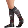 Cherokee Women’s 10-15mmHg Compression Socks – Fun Print Knee Highs with Light Support, Soft Feel – PRINTSUPPORT(Colorful Christmas)