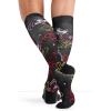 Cherokee Women’s 10-15mmHg Compression Socks – Fun Print Knee Highs with Light Support, Soft Feel – PRINTSUPPORT(Colorful Christmas)