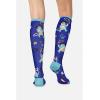 Cherokee Women’s 10-15mmHg Compression Socks – Fun Print Knee Highs with Light Support, Soft Feel – PRINTSUPPORT(Cowboy Cats)