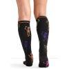 Cherokee Women’s 10-15mmHg Compression Socks – Fun Print Knee Highs with Light Support, Soft Feel – PRINTSUPPORT(Dancing Skeletons)