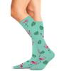 Cherokee Women’s 10-15mmHg Compression Socks – Fun Print Knee Highs with Light Support, Soft Feel – PRINTSUPPORT(Flamingo Life)