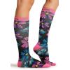 Cherokee Women’s 10-15mmHg Compression Socks – Fun Print Knee Highs with Light Support, Soft Feel – PRINTSUPPORT(Floral Flashback)