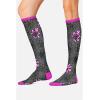 Cherokee Women’s 10-15mmHg Compression Socks – Fun Print Knee Highs with Light Support, Soft Feel – PRINTSUPPORT(Flower Power)