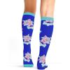 Cherokee Women’s 10-15mmHg Compression Socks – Fun Print Knee Highs with Light Support, Soft Feel – PRINTSUPPORT(Flying Magic)