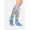 Cherokee Women’s 10-15mmHg Compression Socks – Fun Print Knee Highs with Light Support, Soft Feel – PRINTSUPPORT(Graduate Smurf)