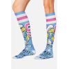Cherokee Women’s 10-15mmHg Compression Socks – Fun Print Knee Highs with Light Support, Soft Feel – PRINTSUPPORT(Graduate Smurf)
