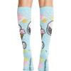 Cherokee Women’s 10-15mmHg Compression Socks – Fun Print Knee Highs with Light Support, Soft Feel – PRINTSUPPORT(Ice Cream Dream)