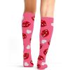 Cherokee Women’s 10-15mmHg Compression Socks – Fun Print Knee Highs with Light Support, Soft Feel – PRINTSUPPORT(Kiss Me)