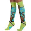 Cherokee Women’s 10-15mmHg Compression Socks – Fun Print Knee Highs with Light Support, Soft Feel – PRINTSUPPORT(Making Tracks)