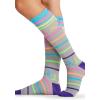 Cherokee Women’s 10-15mmHg Compression Socks – Fun Print Knee Highs with Light Support, Soft Feel – PRINTSUPPORT(Neon Multi Ribbon)
