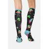 Cherokee Women’s 10-15mmHg Compression Socks – Fun Print Knee Highs with Light Support, Soft Feel – PRINTSUPPORT(Outta This World)