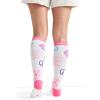 Cherokee Women’s 10-15mmHg Compression Socks – Fun Print Knee Highs with Light Support, Soft Feel – PRINTSUPPORT(Peace Love Smile)