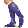Cherokee Women’s 10-15mmHg Compression Socks – Fun Print Knee Highs with Light Support, Soft Feel – PRINTSUPPORT(Pineapple Toss)