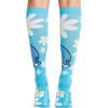 Cherokee Women’s 10-15mmHg Compression Socks – Fun Print Knee Highs with Light Support, Soft Feel – PRINTSUPPORT(Positively Eeyore)