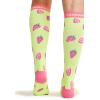 Cherokee Women’s 10-15mmHg Compression Socks – Fun Print Knee Highs with Light Support, Soft Feel – PRINTSUPPORT(Strawberry Patch)