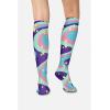 Cherokee Women’s 10-15mmHg Compression Socks – Fun Print Knee Highs with Light Support, Soft Feel – PRINTSUPPORT(Swirly Stars)