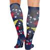 Cherokee Women’s 10-15mmHg Compression Socks – Fun Print Knee Highs with Light Support, Soft Feel – PRINTSUPPORT(Wonder Stars)