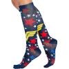 Cherokee Women’s 10-15mmHg Compression Socks – Fun Print Knee Highs with Light Support, Soft Feel – PRINTSUPPORT(Wonder Stars)
