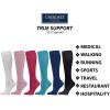 Cherokee Women’s Compression Socks, 10-15 mmHg, Knee High, 4-Pair Pack, Soft Fit, Regular & Wide Calf – TRUESUPPORT(Midnight)