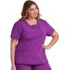 Cherokee Womens Infinity Crew Neck Scrubs Shirt(Bright Violet)