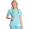 Cherokee Womens Infinity Crew Neck Scrubs Shirt(Cloud Blue)