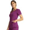 Cherokee Womens Infinity Crew Neck Scrubs Shirt(Orchid Flower)