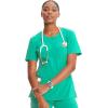 Cherokee Womens Infinity Crew Neck Scrubs Shirt(Palm Leaf)