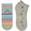 Cherokee Women’s No Show Socks 2-Pack Cushioned Compression Arch Support Ankle Socks for Everyday Comfort – 2GOOD(Striped Multi Ribbons)