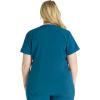 Cherokee Women’s Scrub Top Snap Front Henley with 2 Pockets and Center Back Length of 26″ – CK749A(Caribbean Blue)