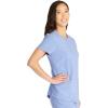 Cherokee Women’s Scrub Top Snap Front Henley with 2 Pockets and Center Back Length of 26″ – CK749A(Ciel)