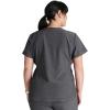 Cherokee Women’s Scrub Top Snap Front Henley with 2 Pockets and Center Back Length of 26″ – CK749A(Heather Pewter)