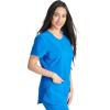 Cherokee Women’s Scrub Top Snap Front Henley with 2 Pockets and Center Back Length of 26″ – CK749A(Royal)