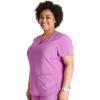 Cherokee Women’s Scrub Top Snap Front Henley with 2 Pockets and Center Back Length of 26″ – CK749A(Vibran Violet)