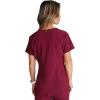 Cherokee Women’s Scrub Top Snap Front Henley with 2 Pockets and Center Back Length of 26″ – CK749A(Wine)