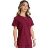 Cherokee Women’s Scrub Top Snap Front Henley with 2 Pockets and Center Back Length of 26″ – CK749A(Wine)