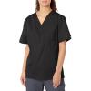 Cherokee Ww Flex with Certainty Unisex Big V-Neck Top(Black)