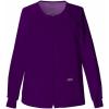 Cherokee Zip Front Scrub Jackets for Women, 3 Pockets, 2-Way Stretch, Soft, Breathable,Brushed Twill – 4315(Eggplant)
