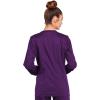 Cherokee Zip Front Scrub Jackets for Women, 3 Pockets, 2-Way Stretch, Soft, Breathable,Brushed Twill – 4315(Eggplant)