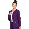 Cherokee Zip Front Scrub Jackets for Women, 3 Pockets, 2-Way Stretch, Soft, Breathable,Brushed Twill – 4315(Eggplant)