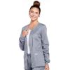 Cherokee Zip Front Scrub Jackets for Women, 3 Pockets, 2-Way Stretch, Soft, Breathable,Brushed Twill – 4315(Grey)