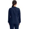 Cherokee Zip Front Scrub Jackets for Women, 3 Pockets, 2-Way Stretch, Soft, Breathable,Brushed Twill – 4315(Navy)