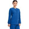 Cherokee Zip Front Scrub Jackets for Women, 3 Pockets, 2-Way Stretch, Soft, Breathable,Brushed Twill – 4315(Royal)