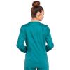 Cherokee Zip Front Scrub Jackets for Women, 3 Pockets, 2-Way Stretch, Soft, Breathable,Brushed Twill – 4315(Teal Blue)