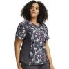 Cherokee iFlex Women Scrubs Top V-Neck Knit Panel CK641(Giraffe-ter My Love)